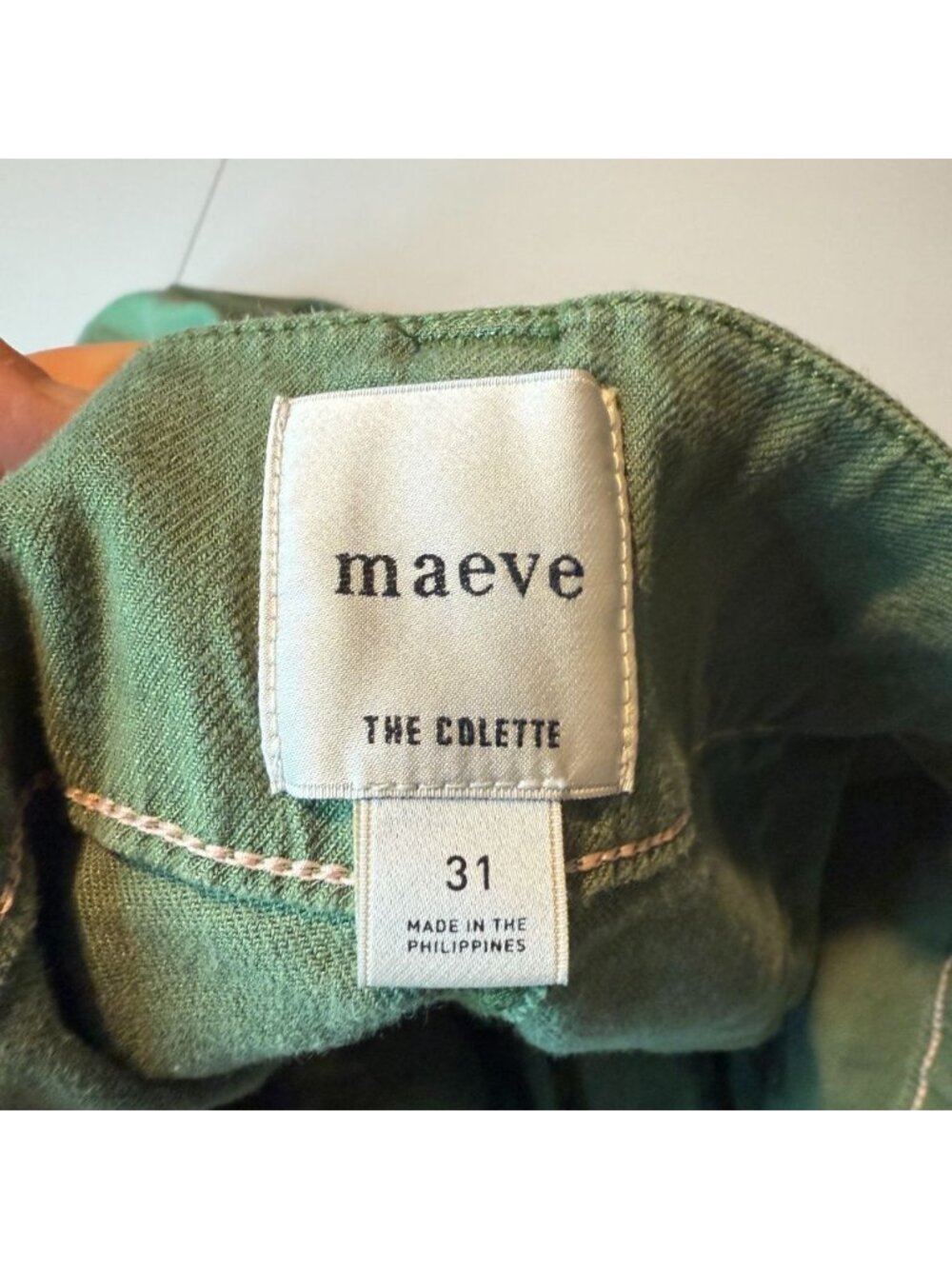 Maeve Anthropologie Women 31 The Colette Wide Leg Pant Cropped Green Linen Blend - Picture 4 of 8